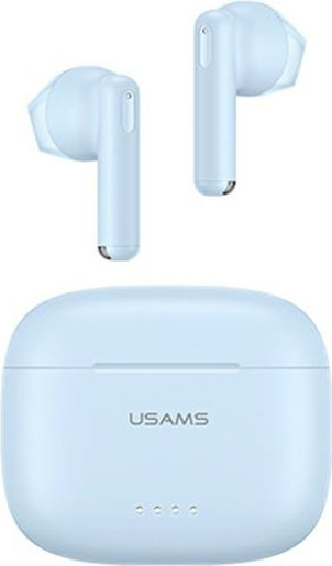 Usams BHUUS03 Earbud Bluetooth Handsfree Earphones with Charging Case Blue view 1
