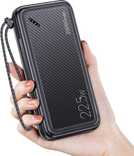 Usams PB60 Power Bank 20000mAh 22.5W with 2 USB-A Ports Power Delivery / Quick Charge 3.0 Black vue 3