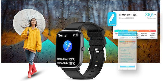 Giewont 230-2 Smartwatch with Heart Rate Monitor (Black) view 9