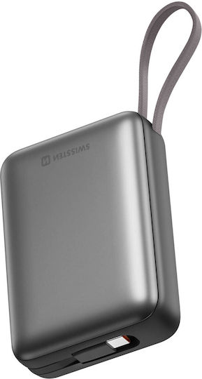 Swissten Space Power Bank 20000mAh 22.5W with USB-A Port and USB-C Power Delivery Port Silver view 5