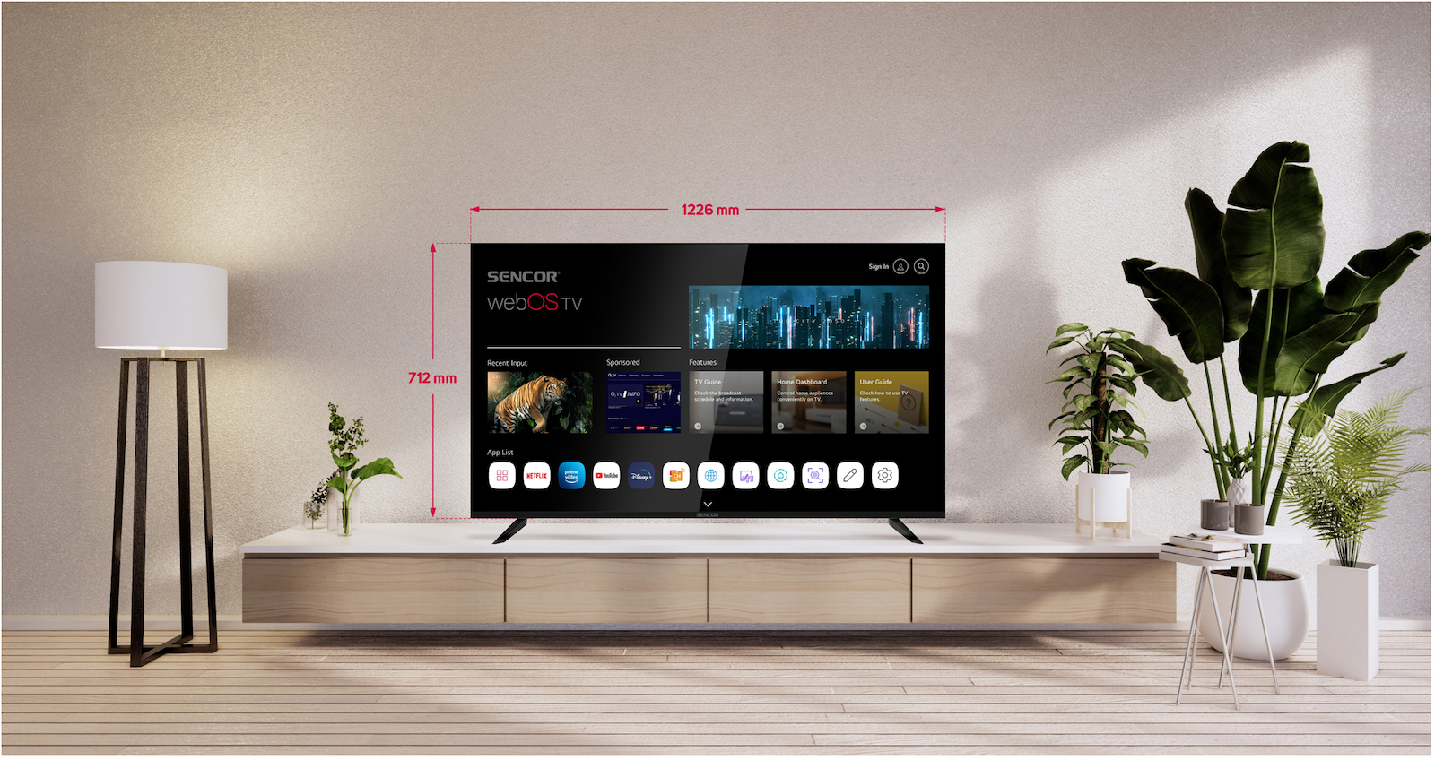 Sencor Smart TV 55" 4K UHD LED SLE 55US804B HDR (2025) view 8