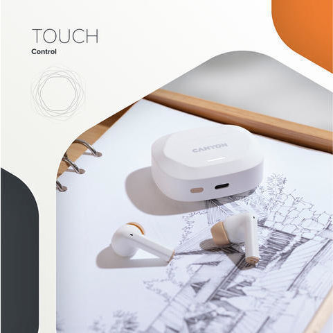 Canyon In-ear Bluetooth Handsfree Earphones White view 4