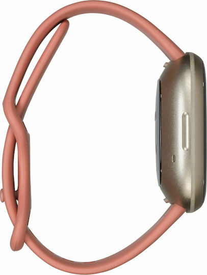 Fitbit Versa 3 Waterproof Smartwatch with Heart Rate Monitor (Pink Clay/Soft Gold Aluminum) view 4