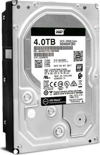 Western Digital Black 4TB HDD Hard Drive 3.5" SATA III 7200rpm with 256MB Cache for Desktop WD4005FZBX view 4