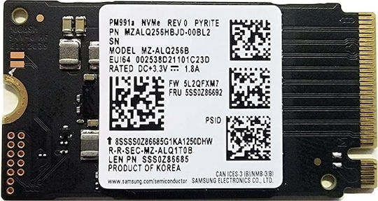 Samsung PM991A SSD 256GB M.2 with PCI Express 3.0 Connection