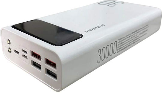 Pavareal PB-92 Power Bank 30000mAh with 4 USB-A Ports and USB-C Port White view 2