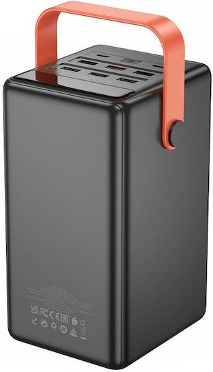 Hoco DB03 Max Power Bank 100000mAh 65W with 6 USB-A Ports and 2 USB-C Ports Black view 3