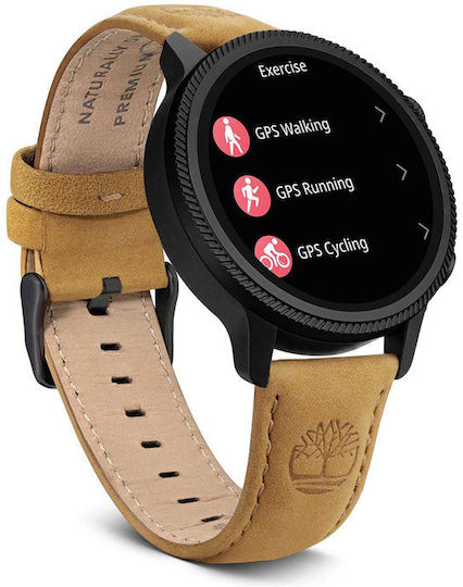Timberland Trail Force S1 48mm Smartwatch with Heart Rate Monitor (Light Brown Leather Strap Gift Set) view 3