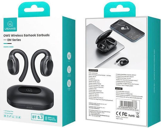 Usams EM20 Earbud Bluetooth Handsfree Earphones with Charging Case Black view 4