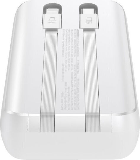 Joyroom Power Bank 10000mAh 30W with USB-A Port and USB-C Port White view 2