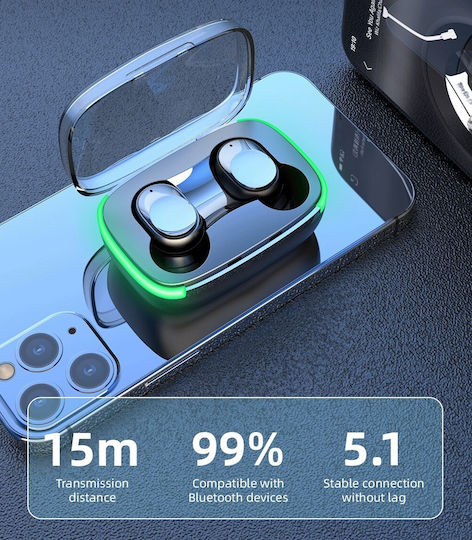 Valdus Y60 In-ear Bluetooth Handsfree Earphones with Sweat Resistance and Charging Case Black vue 4