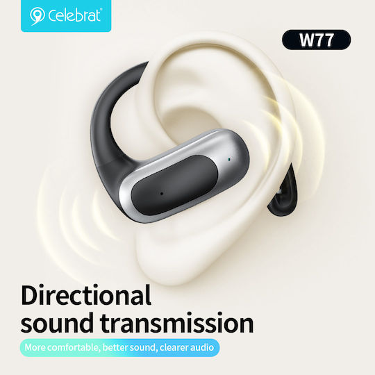 Celebrat W77 Open Ear Bluetooth Handsfree Headphones with Charging Case Black view 3