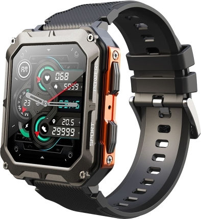 C20 Pro 1.83 Inch Ip68 Waterproof Bluetooth Call Three-proof Smart Sports Watch Orange