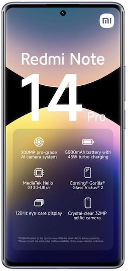 Xiaomi Redmi Note 14 Pro 4G Dual SIM (12GB/512GB) Aurora Purple vue 8