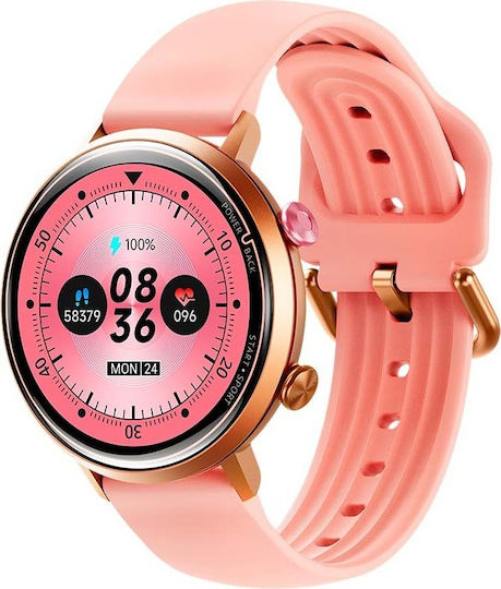 Oukitel BT60 Waterproof Smartwatch with Heart Rate Monitor (Pink)