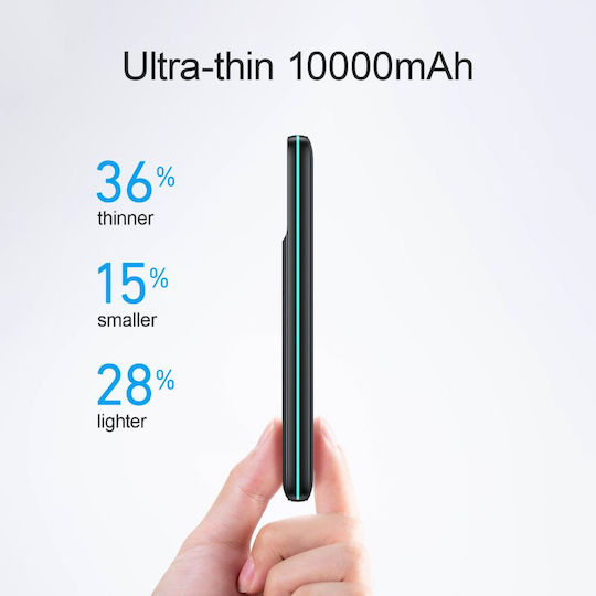 Joyroom Power Bank 10000mAh 15W with USB-A Port and USB-C Port Black view 5