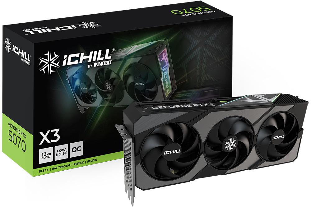 Inno 3D GeForce RTX 5070 12GB GDDR7 iChill X3 Graphics Card C50703-12D7X-195065H