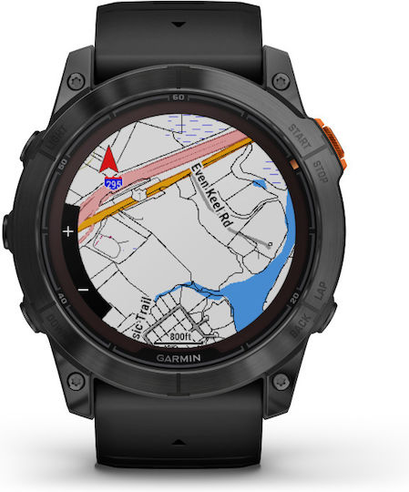 Garmin Fenix 7X Pro Solar Stainless Steel 51mm Waterproof Smartwatch with Heart Rate Monitor (Slate Grey with Black Band) view 5