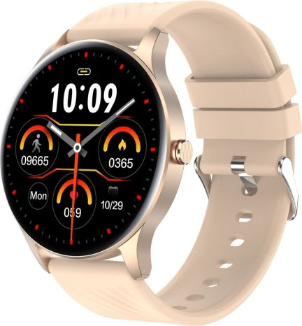 Yk02 1.43 Inch Amoled Screen Smart Watch Bt Call Heart Rate Blood Pressure Blood Oxygen Gold