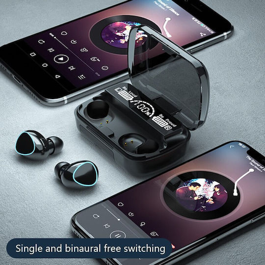 M10 In-ear Bluetooth Handsfree Earphones with Charging Case Black view 6