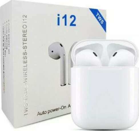 i12 Earbud Bluetooth Handsfree Earphones with Charging Case White view 7
