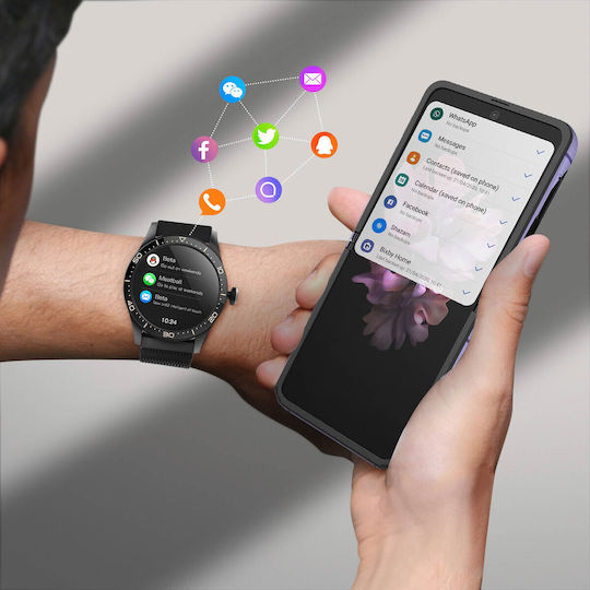 Forever ICON 2 AW-110 42mm Smartwatch with Heart Rate Monitor (Black) vue 8