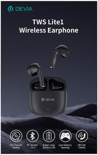 Devia EM404 Lite1 Earbud Bluetooth Handsfree Earphones with Charging Case Black view 5