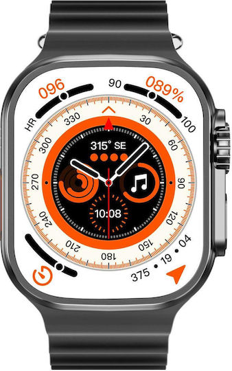 Ws-e9 Ultra 2.2 Inch Ip67 Waterproof Metal Buckle Ocean Silicone Band Smart Watch Support Heart Rate Nfc Black view 2
