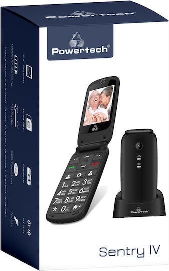 Powertech Sentry IV Dual SIM Mobile with Large Buttons (Greek Menu) Black view 4