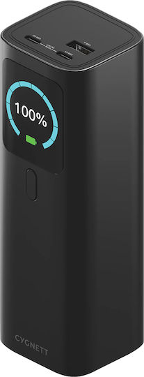 Cygnett Power Bank 27000mAh 148W With USB-A Output Port And 2 USB-C Output Ports Black