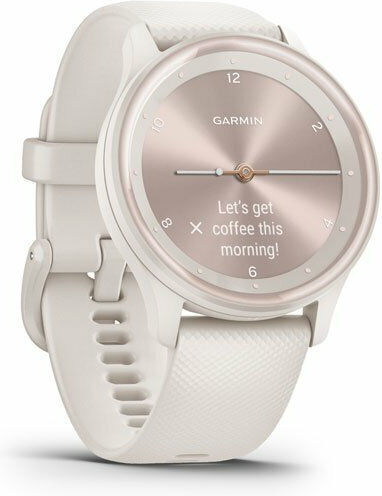 Garmin Vivomove Sport 40mm Waterproof Smartwatch with Heart Rate Monitor (Ivory Case and Silicone Band with Peach Gold Accents) view 3