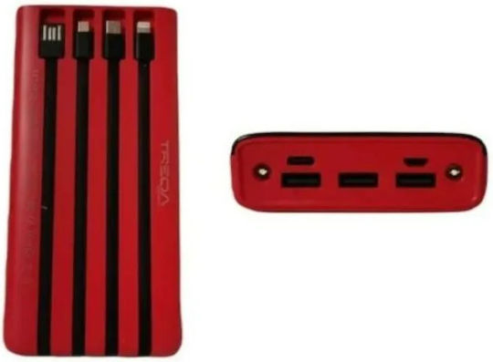 TR-939 Power Bank 32000mAh with 3 USB-A Ports and USB-C Port Black / Red
