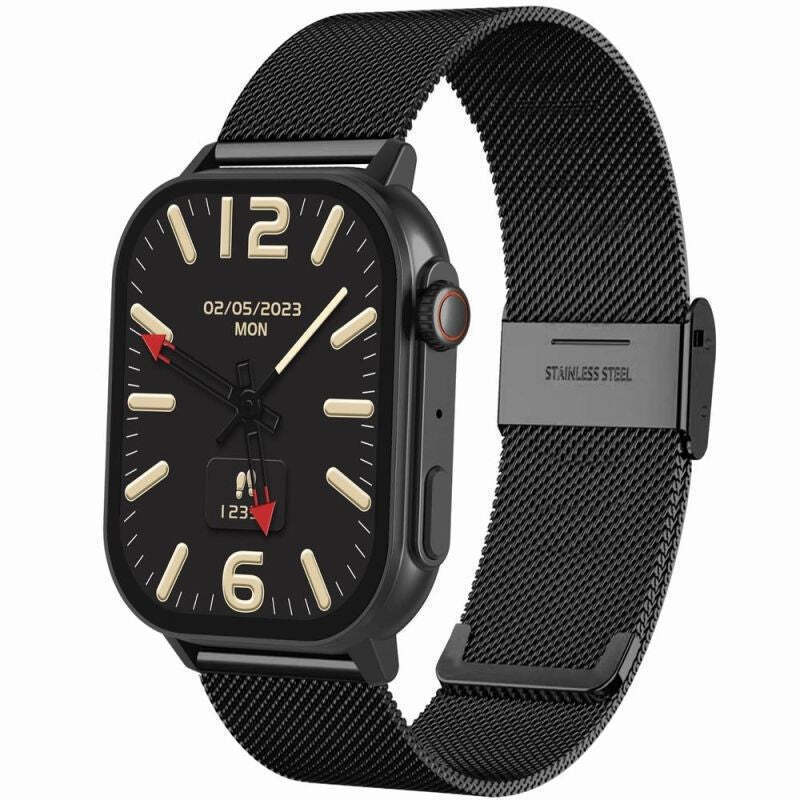 Gravity Gt15-3 Smartwatch Red Silicone Strap Black Bracelet view 4