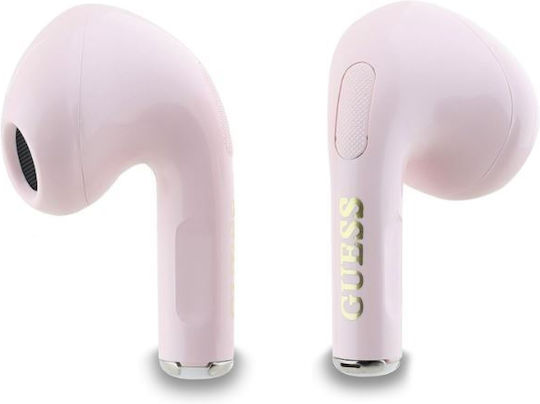 Guess Classic Logo Charm Earbud Bluetooth Handsfree Earphones with Charging Case Pink view 2