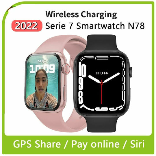 NO.1 N78 Smartwatch with Heart Rate Monitor (Pink) vue 6