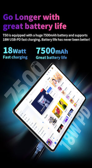 Teclast T50 11" Tablet with WiFi & 4G (8GB/128GB) Gray view 9