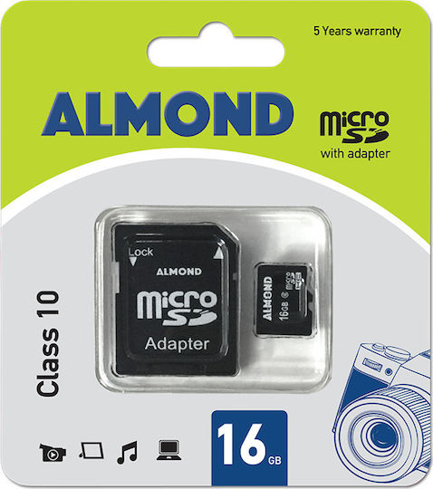 Almond microSDHC 16GB Class 10 with Adapter view 1
