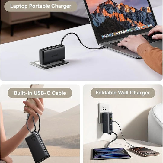 Baseus Nomos NT11 Power Bank 10000mAh 67W with USB-A Port and USB-C Port Cosmic Black view 3