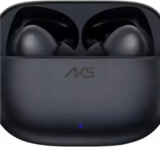 AKS-T150 In-ear Bluetooth Handsfree Earphones with Charging Case Black view 3