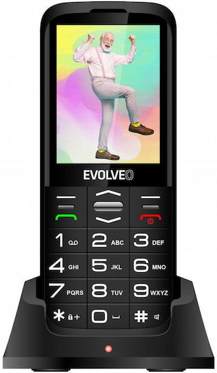 Evolveo EasyPhone XO Dual SIM Mobile with Large Buttons Black view 1