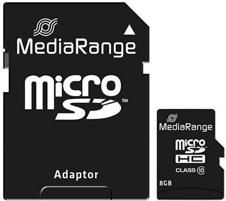 MediaRange SDHC 8GB Class 10 10MB/s Memory Card with Adapter view 1