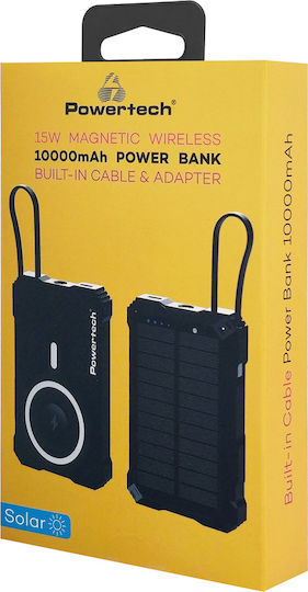Powertech PT-1505 Solar MagSafe Power Bank 10000mAh 35W with USB-C Port Power Delivery Black view 4
