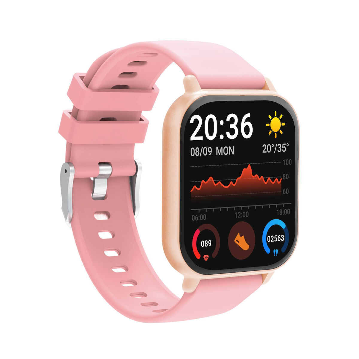 Denver SWC-176 Smartwatch With Heart Rate Monitor Pink view 3
