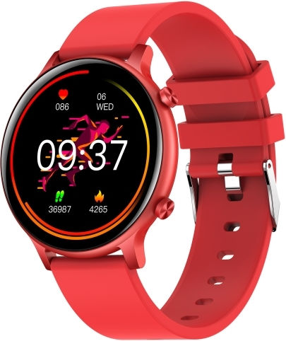 Ht12 1.32 Inch Silicone Band Ip67 Waterproof Smart Watch Support Bluetooth Calling Sleep Monitoring Red