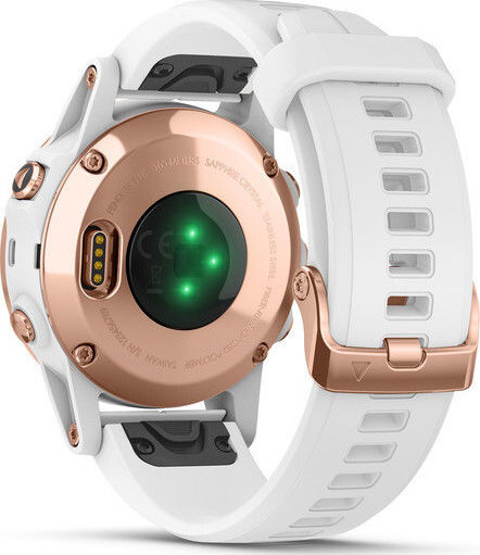 Garmin Fenix 5S Plus Stainless Steel 42mm Waterproof Smartwatch with Heart Rate Monitor (White/Rose Gold) view 8