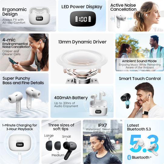 BlackView Airbuds 8 Bluetooth Handsfree Earphones with Charging Case Black view 7
