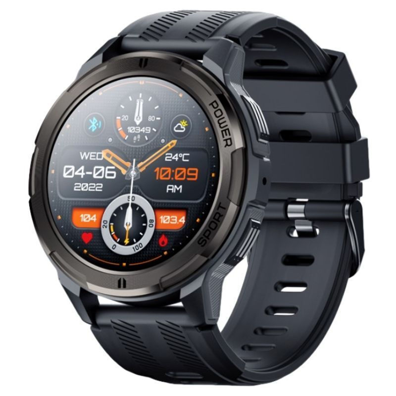 Rubicon 48mm Smartwatch with Heart Rate Monitor (Black)