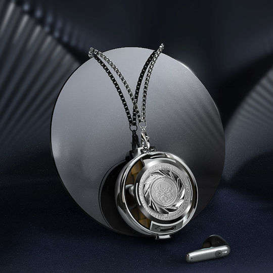 Recci Angle-Wing Necklace In-ear Bluetooth Handsfree Earphones with Charging Case Silver view 5
