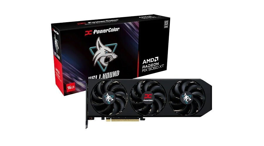 PowerColor Radeon RX 9060 XT 16GB GDDR6 Hellhound Graphics Card RX9060XT 16G-L/OC
