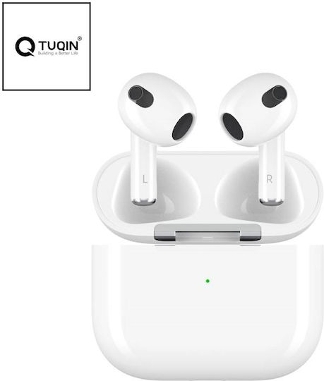 Tuqin QW26 Earbud Bluetooth Handsfree Earphones with Sweat Resistance and Charging Case White view 2